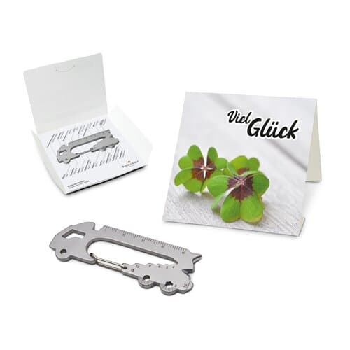 Geschenkartikel: ROMINOX® Key Tool / Multifunktionswerkzeug im Motiv-Mäppchen Viel Glück