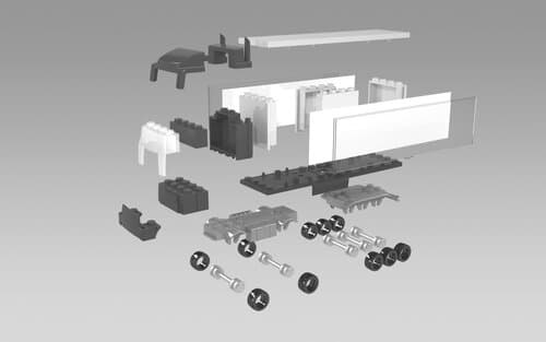 Bausatz in Geschenkverpackung "Sattelschlepper" m i t Parkplatz
