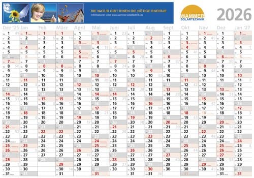 Wandplaner Comfort, 14 Monate