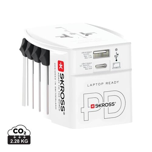 SKROSS World Travel Adapter MUV 65W PD mit USB-C-Kabel