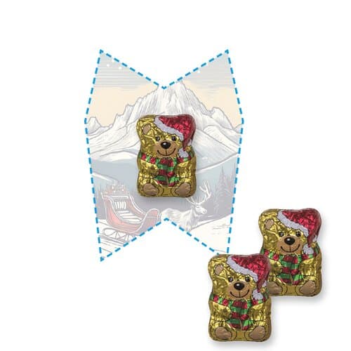 Schoko-Weihnachtsbärchen, ca. 7g, Flyer Mini eigene Form
