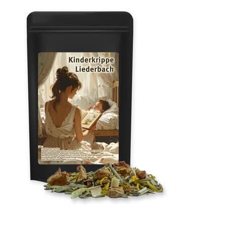 Bio Kräutertee Seelenwohl, ca. 12g, Standbeutel Mini schwarz