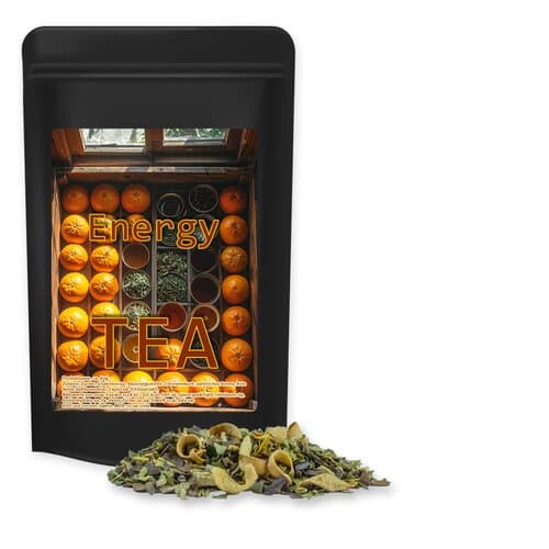 Matetee Orange, ca. 35g, Standbeutel Midi schwarz