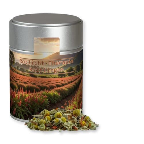 Bio Rotbuschtee Entspannungszeit, ca. 50g, Metalldose Midi silber