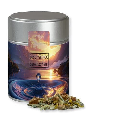 Bio Kräutertee Seelenwohl, ca. 30g, Metalldose Midi silber