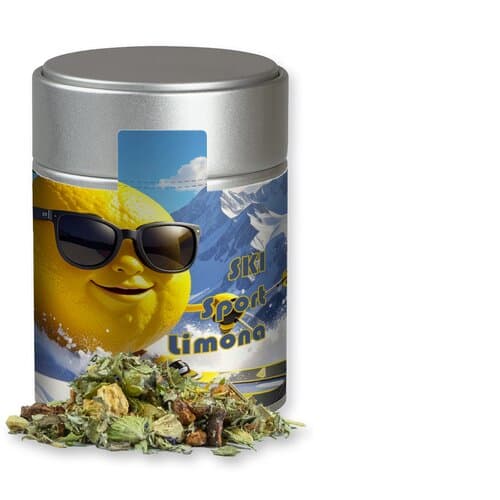 Kräutertee Bergtee & Zitrus, ca. 40g, Metalldose Midi silber