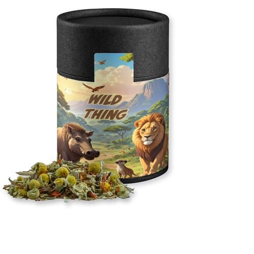 Bio Rotbuschtee Entspannungszeit, ca. 40g, Kraftpapierdose Midi schwarz